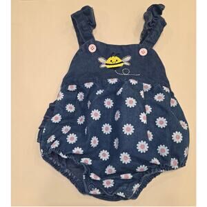 My destiny bees and daisies jumper overalls sz 6-9 mo